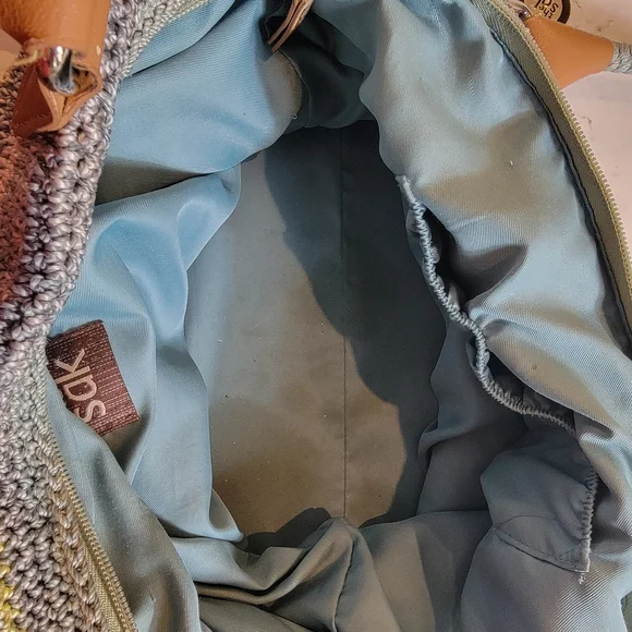 The Sak Crochet Striped Tote Bag with Braided Handles Coastal Boho Style - Picture 10 of 16